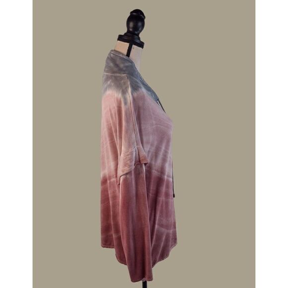 New Directions Studio Ombre Pink, White, and Gray Cowl Neck Top Size Large - Picture 4 of 10